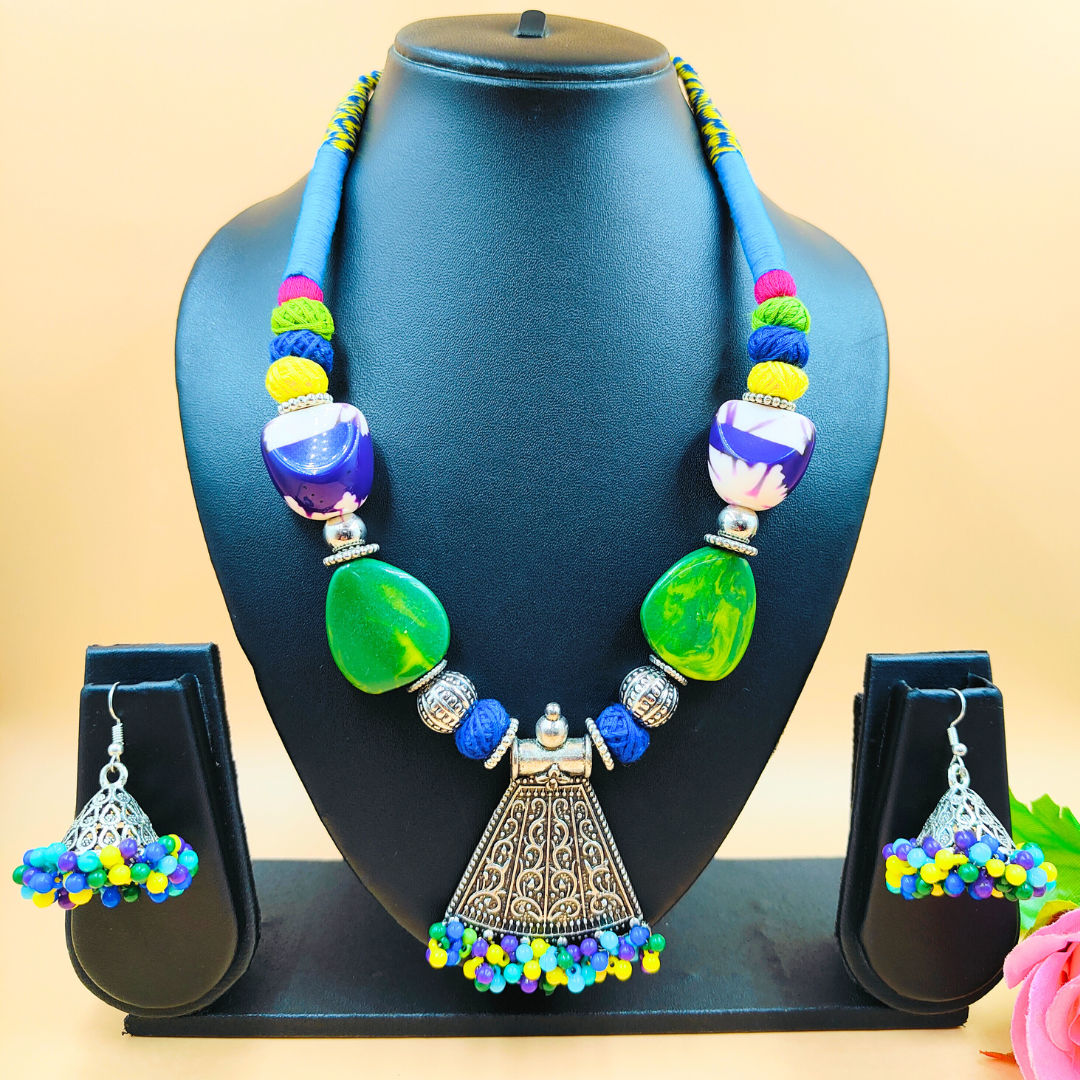 Blue and Green Beads Jewellery